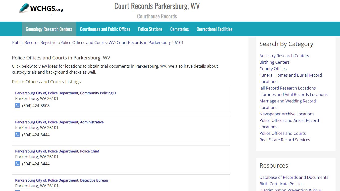 Court Records Parkersburg, WV - Courthouse Records - WCHGS.org