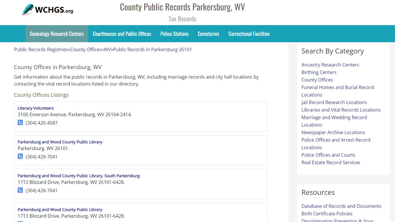 County Public Records Parkersburg, WV - Tax Records